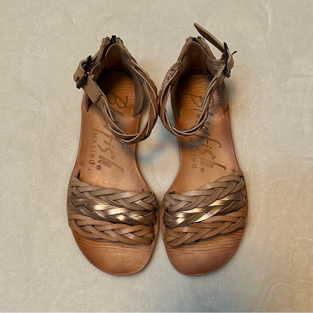 Blowfish Malibu Girls Braided Gladiator Sandals Brown Size 13